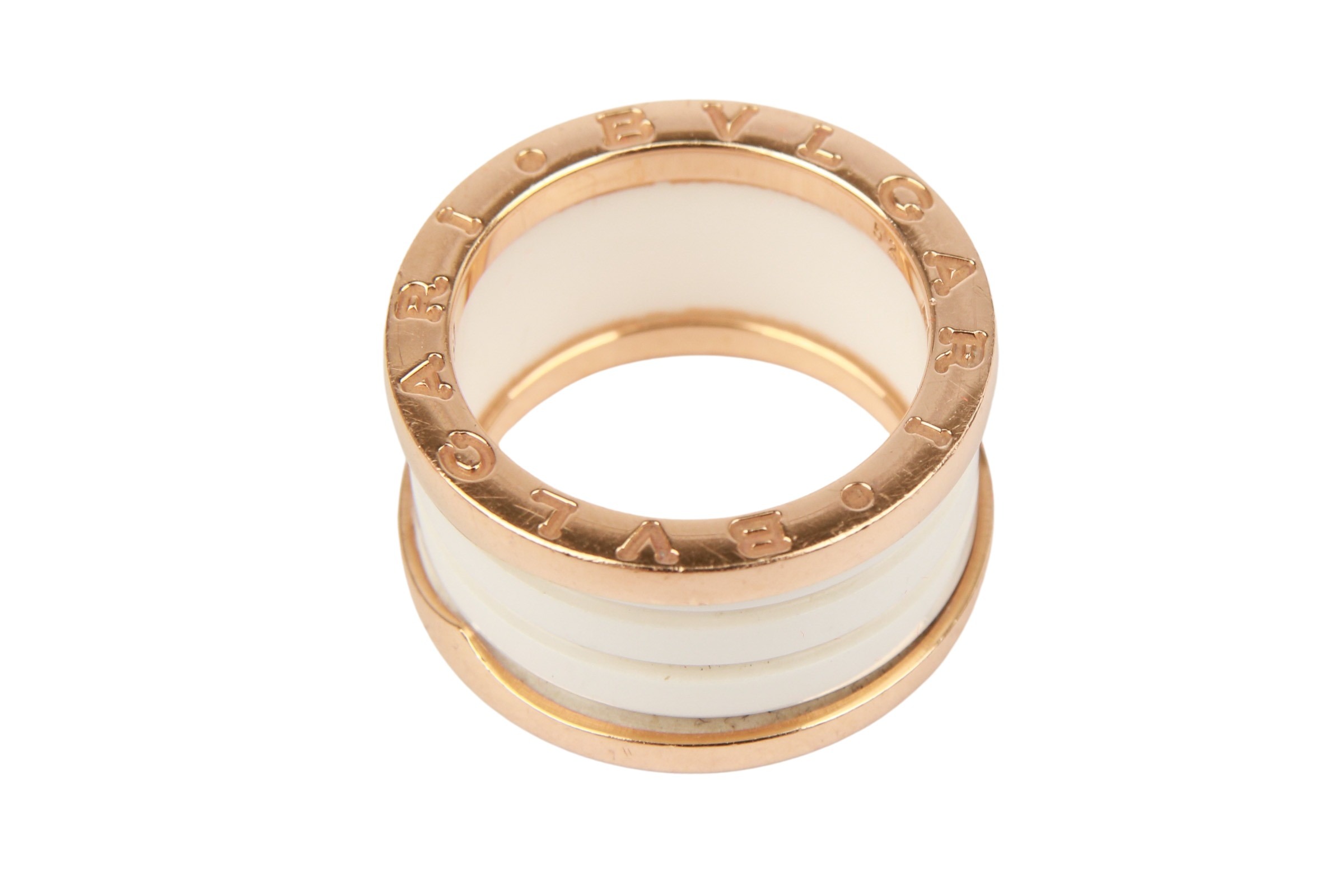 Bulgari B.Zero1 4-Band Ring Roségold Weiß Gr. 52